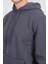 Çetinkaya Mentality 3035 3 Ip Kapşonlu Düz Koyu Gri Sweatshirt 3