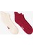 Unıted4 Unisex Krem/bordo 2'li Çorap 1