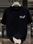 20/1 Penye Compack Start All Over Baskılı Oversize Bisiklet Yaka Kısa Kol T-Shirt - Siyah 2
