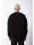 Unisex Biskilet Yaka Üç Iplik Sweatshirt - Siyah 2