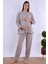 Bej Sabahlıklı Hamile Lohusa Pijama Takımı 4
