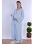 Mavi Sabahlıklı Hamile Lohusa Pijama Takımı 4