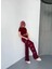 Osy Modal Yumuşak Dokulu Kumaş Nakış Işlemeli Rahat Bol Paça Eşofman Pantalon - Bordo 3