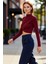 Kadın Moda Şık Üst Giyim Super Crop Dik Yaka Slim Kalıp Örme Drapeli Crop Bluz 4