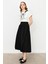 Nakış Detaylı Uzun Balon Etek-Siyah 2