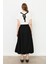 Nakış Detaylı Uzun Balon Etek-Siyah 7
