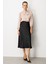Beli Lastikli Saten Görünüm Etek-Siyah 1