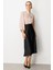 Beli Lastikli Saten Görünüm Etek-Siyah 4