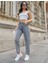 Füme Kadın Likralı Boyfriend Mom Jean 3