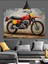 Kırmızı Motorsiklet Retro Dekoratif Kanvas - Mdf Ahşap Tablo 3