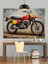 Kırmızı Motorsiklet Retro Dekoratif Kanvas - Mdf Ahşap Tablo 5