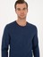 Erkek Indigo Slim Fit Yün Karışımlı Bisiklet Yaka Basic Triko Kazak 50315266-VR028 2