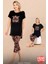 Lady V Yakalı Kısa Kollu Kapri Pijama Takımı 1