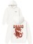 Drago Tasarım Baskılı Oversize Beyaz Kapüşonlu Sweatshirt 1