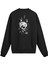 Sırt Baskılı Ok ve Kuş Detaylı Kurukafa Sweatshirt 1