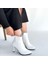 Mişha Ince Topuklu Fermuarlı Beyaz Bot 4