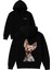 Bad Cat Sphanks Tasarım Baskılı Oversize Siyah Kapüşonlu Sweatshirt 1