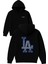 Los Angeles Mavi Köşeli Tasarım Baskılı Oversize Siyah Kapüşonlu Sweatshirt 1