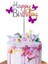 Çok Renkli Kelebek Temalı Happy Birthday Pasta Süsü 1