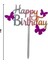 Çok Renkli Kelebek Temalı Happy Birthday Pasta Süsü 3