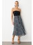 Beli Lastik Pileli Şifon Etek-Siyah 5