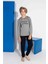 Tarık 10-15 Yaş Erkek Çocuk One Baskılı Interlok Pijama Takımı 4113320 - Füme 1