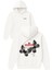Essentıal Tasarım Baskılı Oversize Beyaz Kapüşonlu Sweatshirt 1