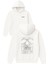 Iskelet Kral Tasarım Baskılı Oversize Beyaz Kapüşonlu Sweatshirt 1