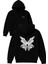 Kelebek Siyah Tasarım Baskılı Oversize Siyah Kapüşonlu Sweatshirt 1