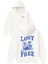 Lost But Free Tasarım Baskılı Oversize Beyaz Kapüşonlu Sweatshirt 1