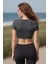 Antrasit Bisiklet Yaka Crop Top 2