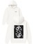 Kart Kıng Tasarım Baskılı Oversize Beyaz Kapüşonlu Sweatshirt 1