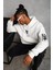 Erkek Baskılı Kapüşonlu Sweat - Beyaz 5