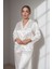 Beyaz Saten Ikili Pijama Takımı L 1