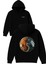 Iki Aslan Tasarım Baskılı Oversize Siyah Kapüşonlu Sweatshirt 1