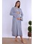 Gri Sabahlıklı Hamile Lohusa Gecelik Takım 4