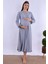 Gri Sabahlıklı Hamile Lohusa Gecelik Takım 5