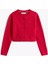 Kız Çocuk Slim Fit Pullu Bisiklet Yaka Hırka - Kırmızı 5