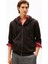 Erkek Regular Fit Kapüşonlu Kanguru Cepli Fermuarlı Sweatshirt - Siyah 1