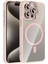iPhone 15 Pro Kılıf Standlı ve Kamera Lens Hediyeli M-Safe Şarj Özellikli Mrsa Etro Kapak - Pembe 1