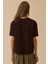 Kadın Kısa Kollu Basic T-Shirt - Kahverengi 2
