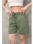 Osy Modal Yumuşak Dokulu Kumaş Kadın Kısa Şort - Haki 2