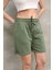 Osy Modal Yumuşak Dokulu Kumaş Kadın Kısa Şort - Haki 3