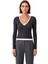 Kadın Pamuklu Elastan V Yaka Uzun Kollu Fitted Bluz Günlük Şıklık Kaliteli Şık Rahat Modern 2