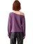 Kadın Moda Şık Regular Kayık Yaka Tek Kol Relaxed Kalıp Örme %100 Modal Kumaş Rahat Kesim Bluz 3