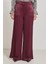 Bordo Paça Detaylı Rahat Kesim Geniş Paça Pantolon 3