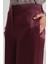 Bordo Paça Detaylı Rahat Kesim Geniş Paça Pantolon 4