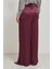 Bordo Paça Detaylı Rahat Kesim Geniş Paça Pantolon 5