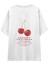 Cherry Mood Oversize Tişört - Beyaz 1