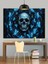 Mavi Kurukafa Detaylı Dekoratif Kanvas - Mdf Ahşap Tablo 3